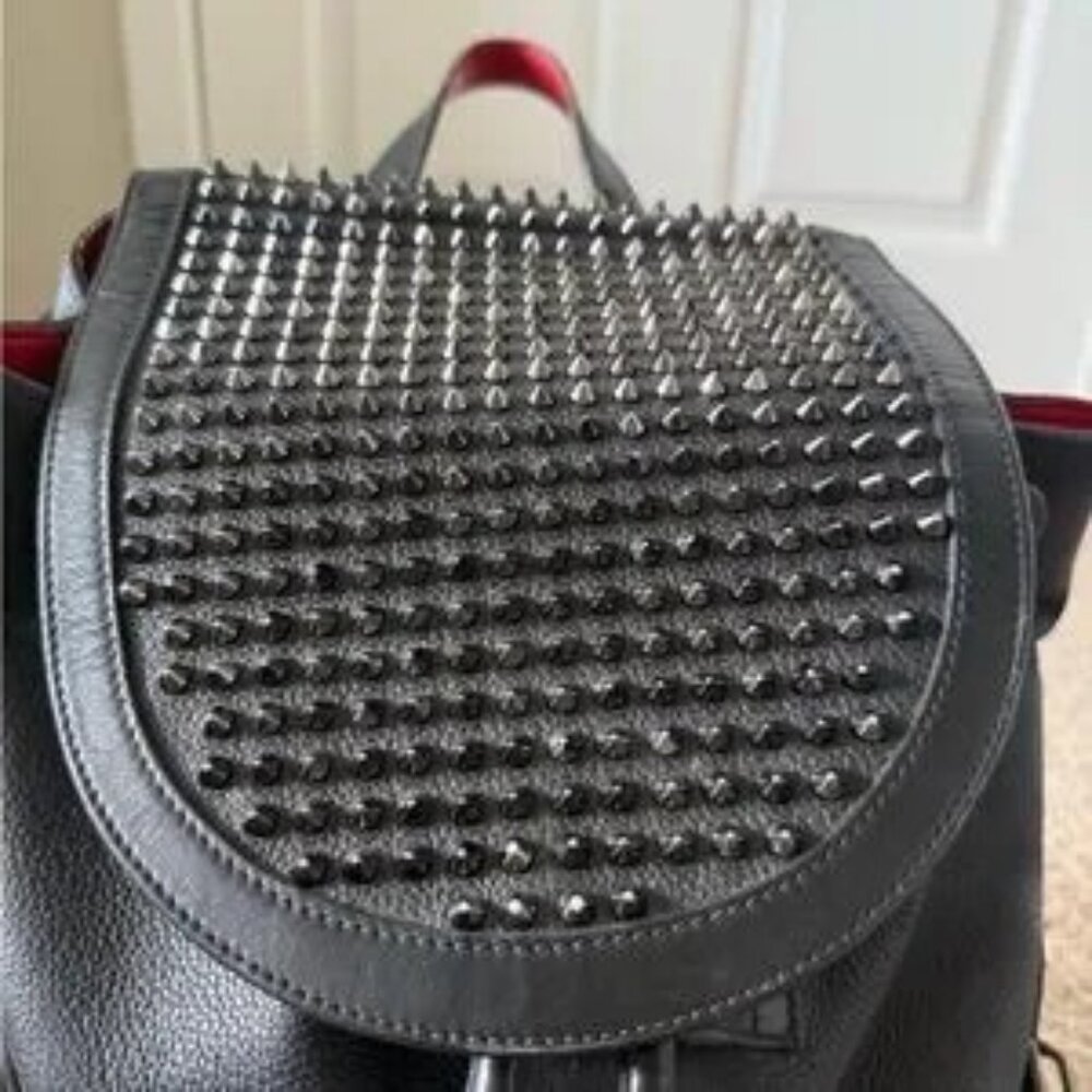 Christian Louboutin Black and Silver Studded Backpack - Picture 4 of 15